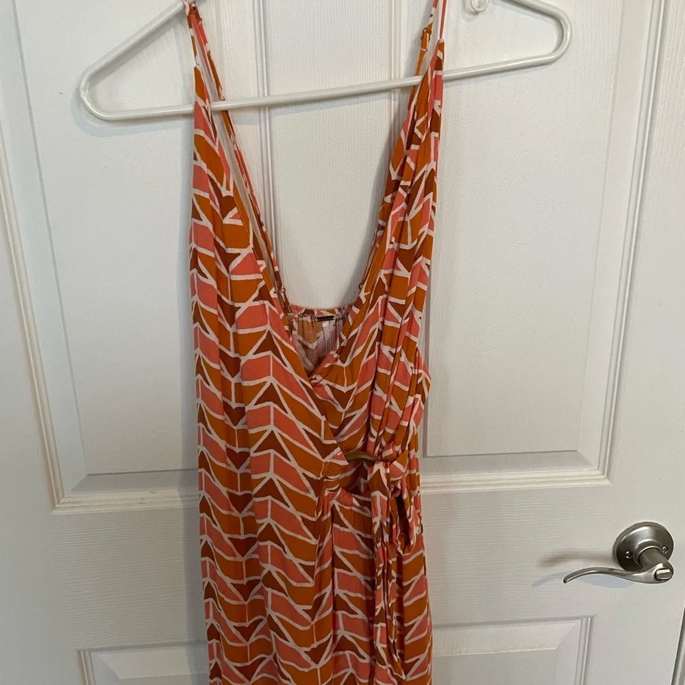 Free People Siren Linen Blend Wrap Maxi Dress Size XS